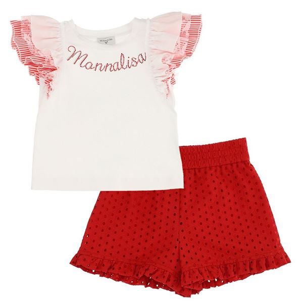 Picture of Monnalisa Girls Red Top & Short Set