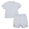 Picture of Patachou Baby Boy Blue & White Check Top & Shorts