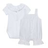Picture of Patachou Baby Girls White Bow Vest & Dungaree Set