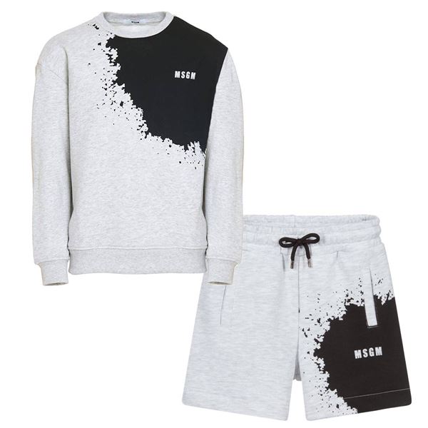 Picture of MSGM Boys Grey Jumper & Shorts