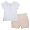 Picture of Patachou Girls Pink & White Top & Shorts Set with Bows