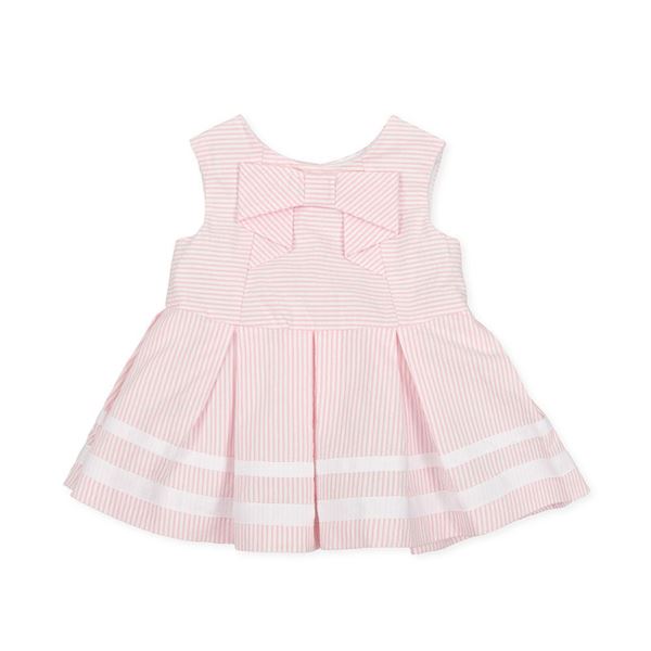 Picture of Tutto Piccolo Baby Girls Pink Stripe Dress with Bow