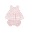 Picture of Tutto Piccolo Baby Girls Pink Stripe Dress with Bow & Knickers
