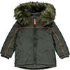 Picture of Mitch & Son Boys 'Mcalpine' Khaki Green Coat with Faux Fur