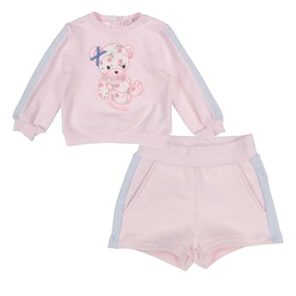 Picture of Monnalisa Baby Girls Pink Jumper & Shorts Set