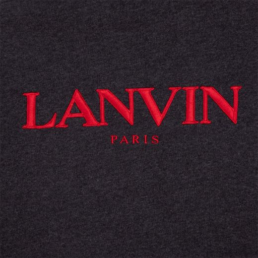 Picture of Lanvin Boys Slate Grey And Red Zip Up Hoodie