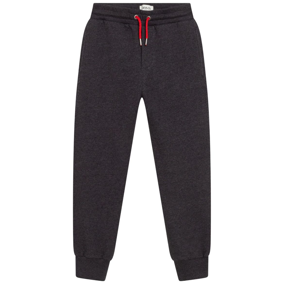 Picture of Lanvin Boys Slate Grey And Red Joggers