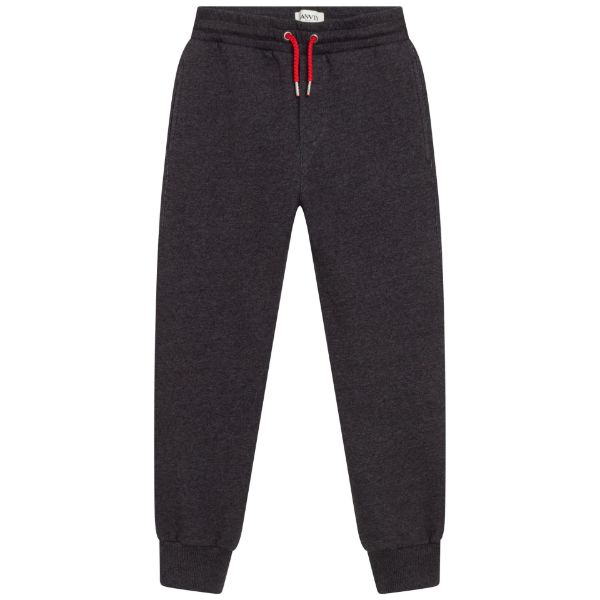 Picture of Lanvin Boys Slate Grey And Red Joggers