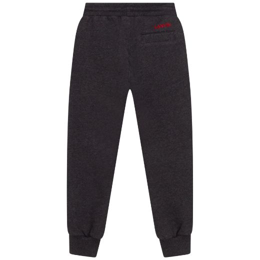 Picture of Lanvin Boys Slate Grey And Red Joggers