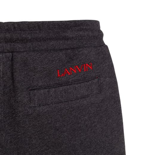 Picture of Lanvin Boys Slate Grey And Red Joggers