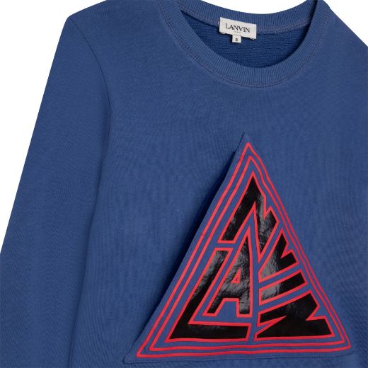 Picture of Lanvin Boys Electric Blue Logo Sweatshirt