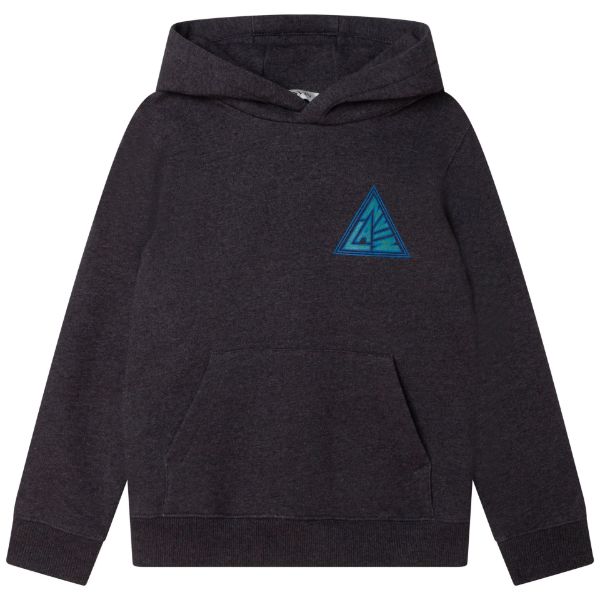 Picture of Lanvin Boys Grey And Blue Logo Hooded Sweatshirt