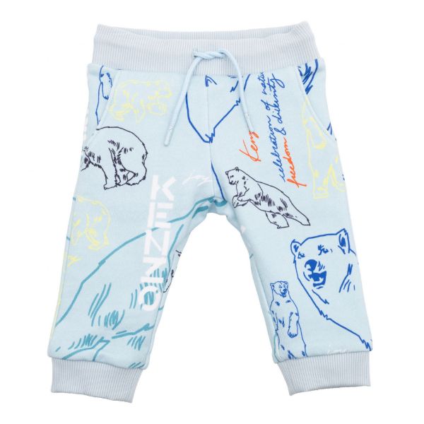 Picture of Kenzo Baby Boys Pale Blue Animal Joggers