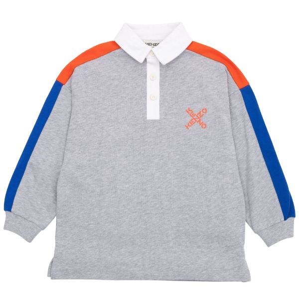 Picture of Kenzo Boys Grey Long Sleeve Polo
