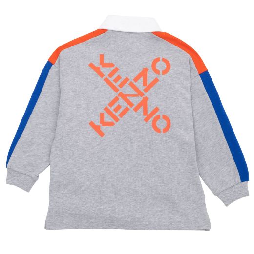Picture of Kenzo Boys Grey Long Sleeve Polo