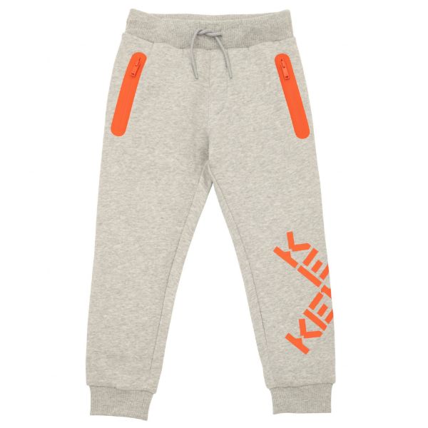 Picture of Kenzo Boys Grey And Orange Joggers