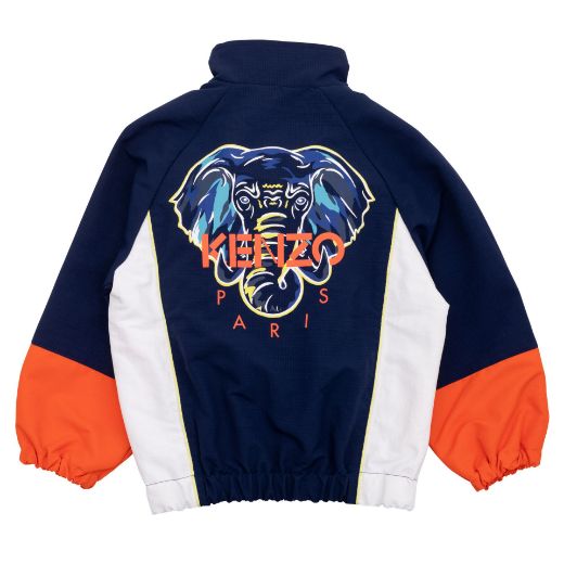 Picture of Kenzo Boys Navy Elephant Zip Up Tracksuit Jacket