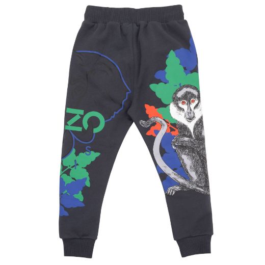Picture of Kenzo Boys Dark Grey Printed Joggers