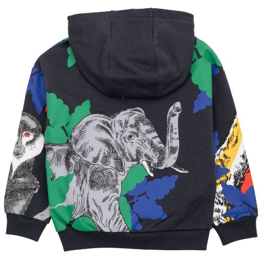 Picture of Kenzo Boys Dark Grey Printed Zip Up Sweatshirt