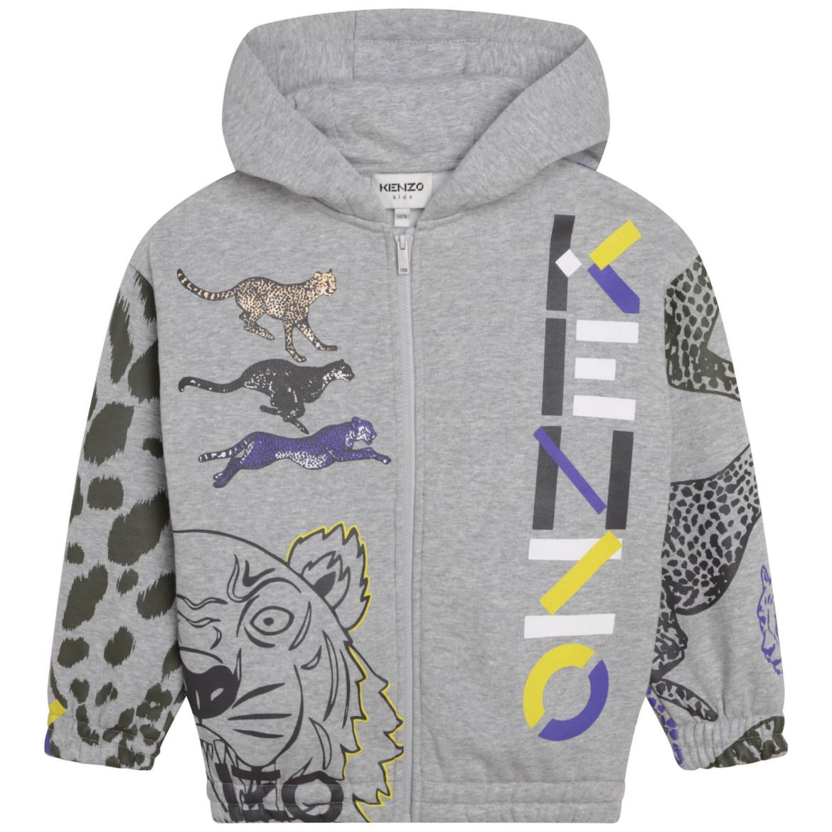 Picture of Kenzo Boys Grey Printed Zip Up Sweatshirt