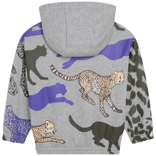 Picture of Kenzo Boys Grey Printed Zip Up Sweatshirt