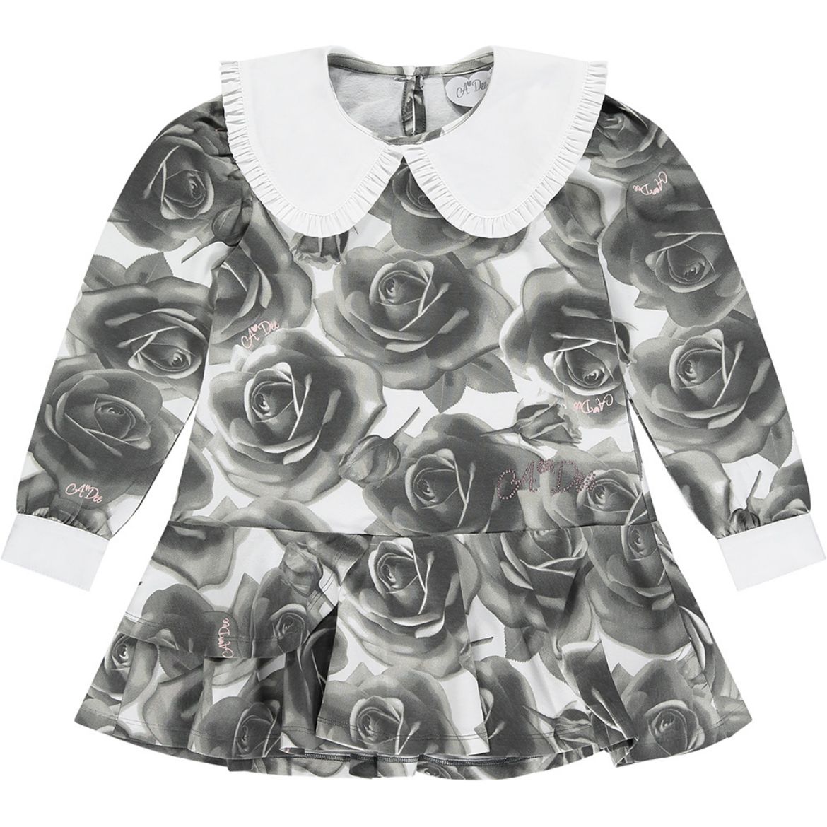 Picture of A Dee Girls 'Trudy' Grey Rose Print Dress
