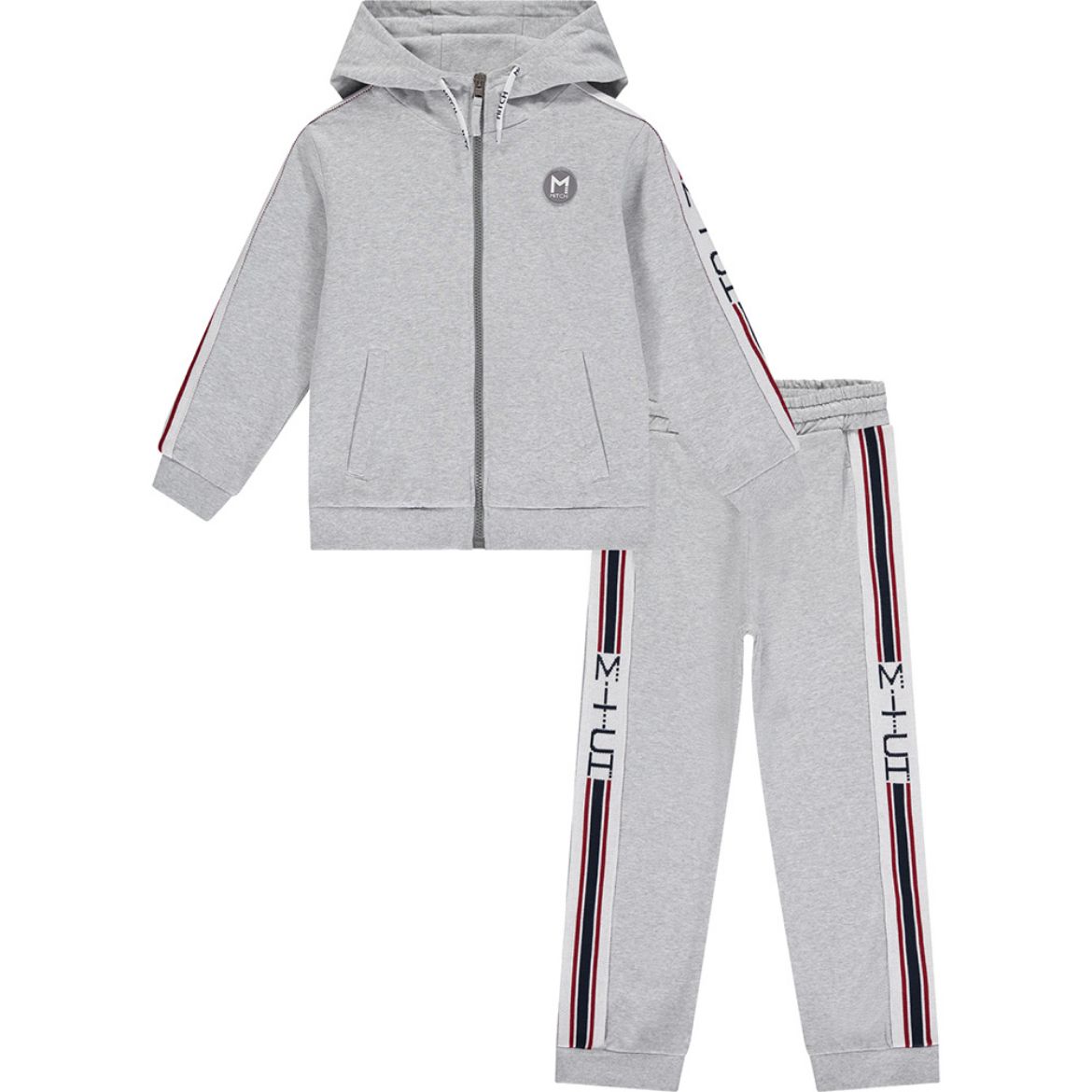 Picture of Mitch Boys 'Pisa' Grey Zip Up Hooded Tracksuit