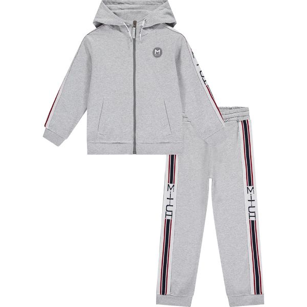 Picture of Mitch Boys 'Pisa' Grey Zip Up Hooded Tracksuit