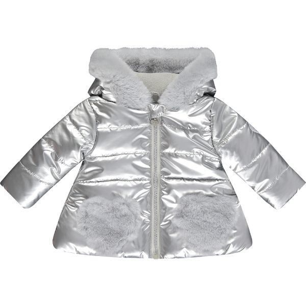 Picture of Little A Baby Girls 'Flora' Silver Heart Coat