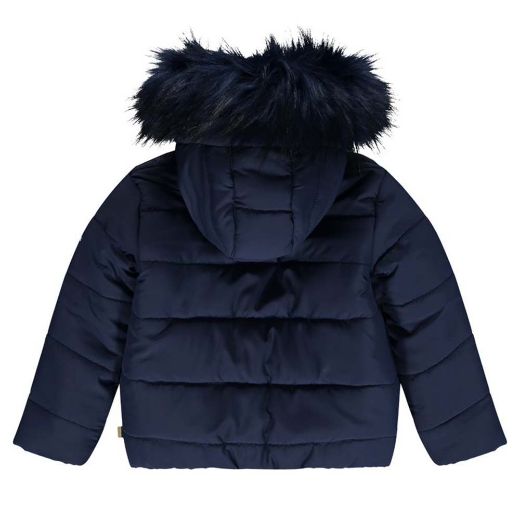 Picture of Mitch & Son Boys 'Freddie' Navy Coat With Faux Fur