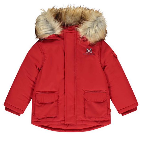 Picture of Mitch & Son Boys 'Findlay' Red Coat With Faux Fur