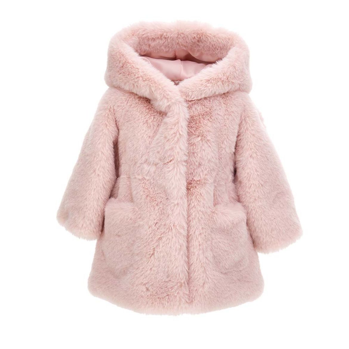 Picture of Monnalisa Baby Girls Pink Fur Coat