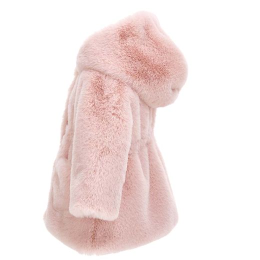 Picture of Monnalisa Baby Girls Pink Fur Coat