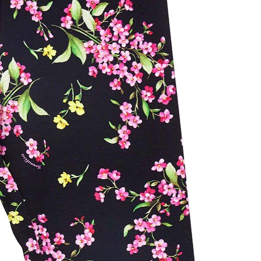 Picture of Monnalisa Girls Black Floral Printed Leggings