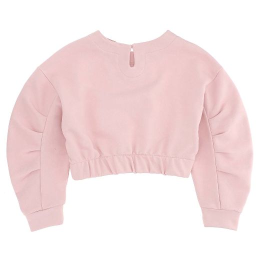 Picture of Monnalisa Girls Pink Rose Stitched Sweatshirt