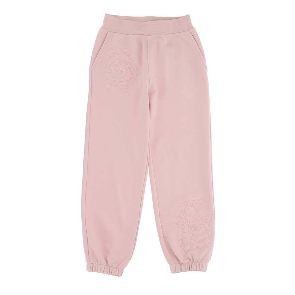 Picture of Monnalisa Girls Pink Rose Stitched Joggers