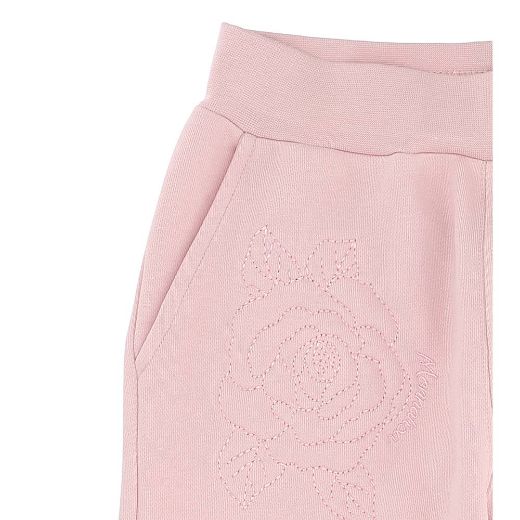Picture of Monnalisa Girls Pink Rose Stitched Joggers