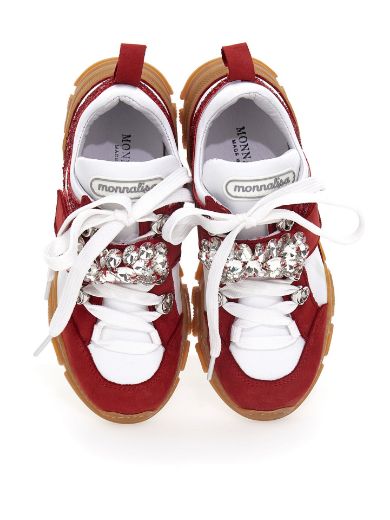 Picture of Monnalisa Girls Red Trainers With Jewels 