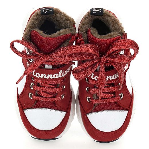 Picture of Monnalisa Girls Red High Top Trainers