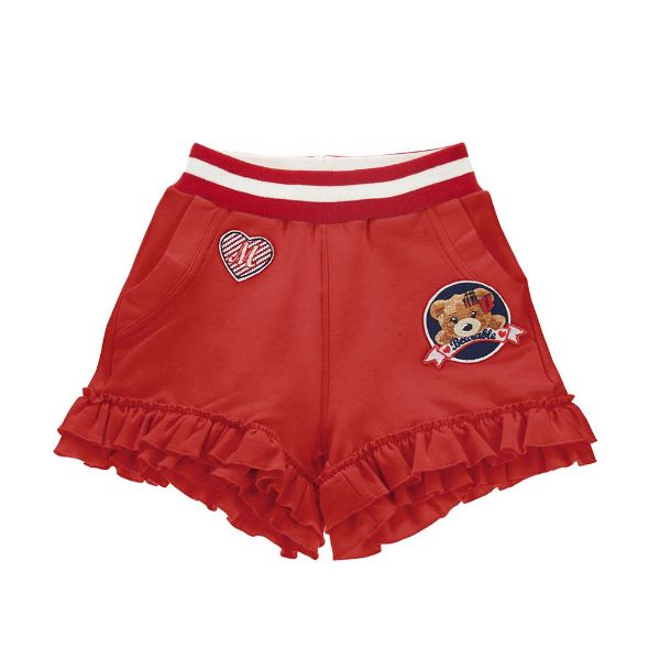 Picture of Monnalisa Girls Red Teddy Frill Shorts