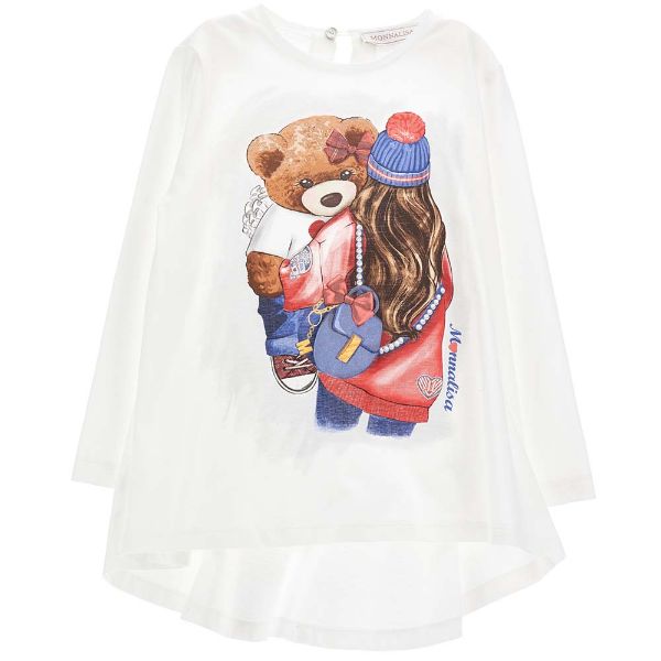Picture of Monnalisa Girls Teddy Print Maxi T-shirt