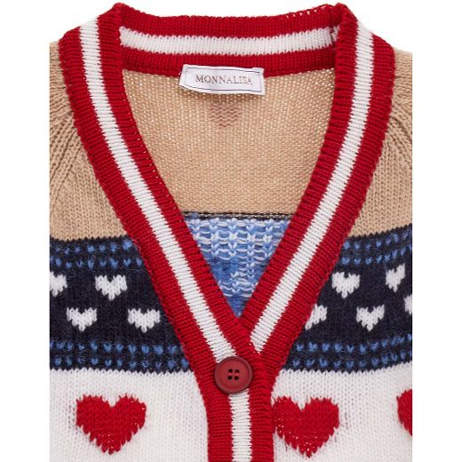 Picture of Monnalisa Girls Knitted Heart Cardigan