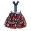 Picture of Monnalisa Girls Denim & Checked Tule Sleeveless Dress
