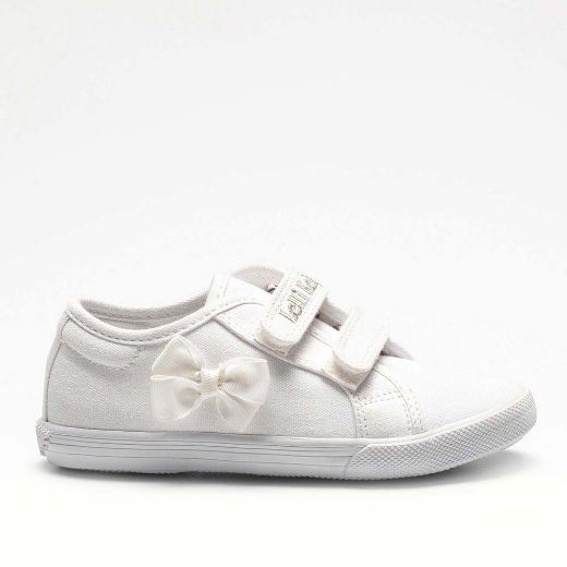 Picture of Lelli Kelly Girls White 'Lily' Canvas Pumps