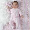 Picture of Emile Et Rose Baby Girls Pink Velour 'Curran' Babygrow