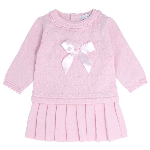 Picture of Blues Baby Girls Pink Knitted Big Bow Dress
