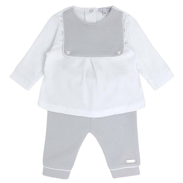 Picture of Blues Baby Boys White & Grey Two Piece Pants Set