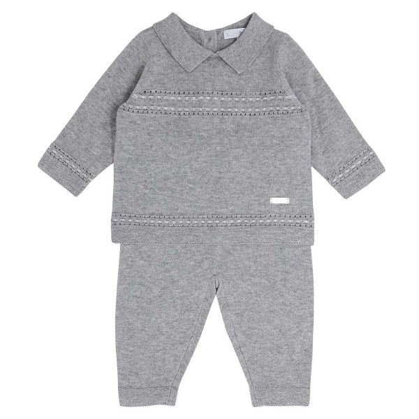 Picture of Blues Baby Boys Grey Contrast Knitted Two Piece Set