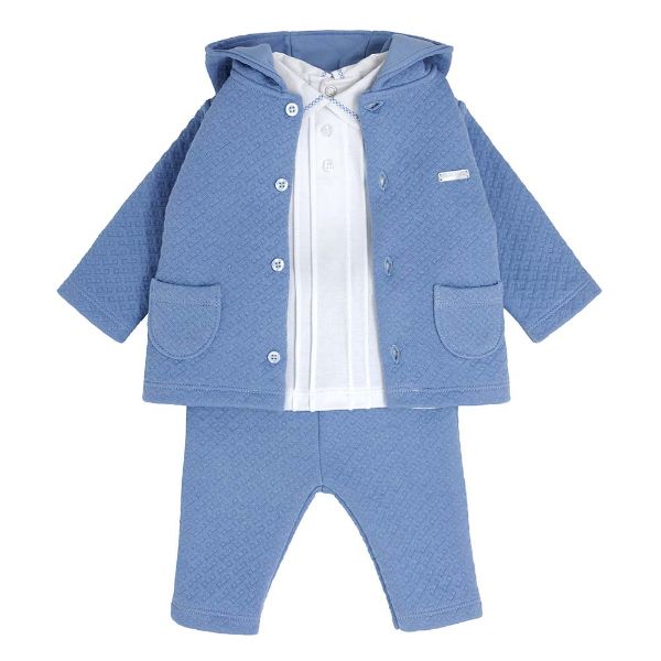 Picture of Blues Baby Boys Dark Blue & White Three Piece Tracksuit