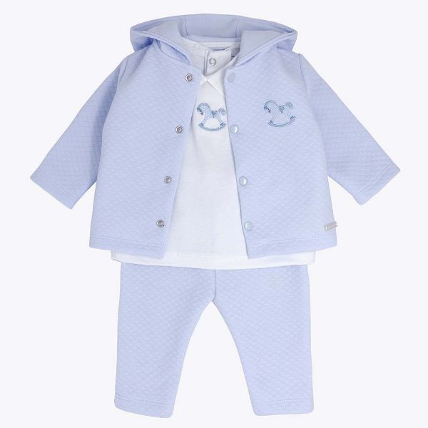 Picture of Blues Baby Boys Pale Blue Rocking Horse Three Piece Tracksuit
